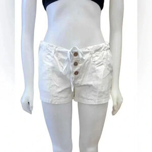 Nitrogen Luxury Linen Blend White Button  Fly Shorts Size Medium
